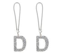 ROMISBABA 2pcs Rhinestone Car Mirror Hanging Accessories for Women, Universal Fit Lightweight Rearview Mirror Charms with Elegant Artistic Letter Design, for Auto Decoration and Special