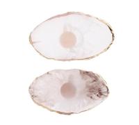ROMISBABA 2pcs Ring Shape Nail Art Palettes Resin Color Mixing Plates for Nail Polish Blending with Wearable Finger Ring Design Smooth Professional Texture for Salon and Home Use