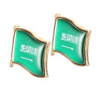 ROMISBABA 2pcs Saudi Arabia Flag Crystal Resin Badge Brooch Lapel Pin for Backpack Appearance Unique Design Epoxy Iron Versatile Usage Patriotic Hat Pin Gifting on Special Occasions