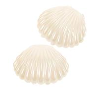 ROMISBABA 2pcs Seashell Jewelry Storage Boxes Plastic Pearlescent Organizer Trays for Keys Earrings Small Items Desktop Decorative Holders for Home Wedding Party Favors