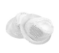 ROMISBABA 2pcs Sequin Top Hat Rhinestone Bling Party Hat Sparkle Jazz Perform Wedding Atelier Have Birthday Glitter Sequin Swift Adults Lady Festival Clown Party Eve Silver