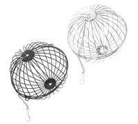 ROMISBABA 2pcs Small Animal Feeder Rack for Hamster Rabbit Chinchilla Cage, Wear-resistant Metal Hay Ball Holder Hanging Design for Pet Feeding and Play