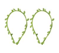 ROMISBABA 2pcs Small Leaf Headband Artificial Vine Headband for Wedding Party Outdoor Events Spring Girls Hair Accessories Leaf Headpiece for Festival