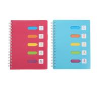 ROMISBABA 2pcs Spiral Notebooks Portable Handbooks for Office Planning Writing Books with Thick Coil Binding Easy Page Turning Blue and Rose Red