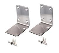 ROMISBABA 2pcs Stainless Steel Corner Shelf Brackets Heavy Duty Shape Braces with Screws for Furniture Fixations Thickened Material Stable Load-Bearing Angle Fasteners