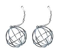 ROMISBABA 2pcs Stainless Steel Hay Racks for Rabbits and Chinchillas, Silver Hanging Hay Feeder Rack, Space Saving and Reusable Grass Holder for Placing in The Garden Or Hanging in The