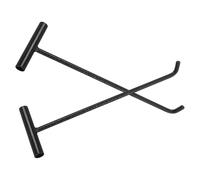 ROMISBABA 2Pcs Stainless Steel Manhole Lifting Keys Manhole Cover Lifting Hooks with Black T-Style Pull Hook, Easy to Clean and Protecting Hands from Injury for Professional Heavy Duty Use
