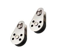 ROMISBABA 2Pcs Stainless Steel Single Pulley Nylon Rope Pulley Wheel Heavy Duty Lifting Block Tackle Tool Corrosion Resistant for Hanging and Load Bearing