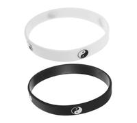 ROMISBABA 2pcs Tai Chi Silicone Wristbands for Sports Dance Secure Fit Silicone Bracelets with Taoism Design Hip Hop Style Wristbands for Women and Men Confidence Boost Accessories