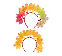 ROMISBABA 2pcs Thanksgiving Hair Hoops Maple Leaf Headbands Fall Themed Party Accessories for Women Girls Autumn Festival Harvest Celebration Hairbands