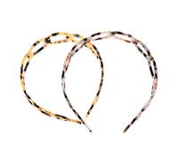 ROMISBABA 2pcs Tortoiseshell Headband Fashion Hair Hoop Lightweight Acrylic Head Band with Delicate Workmanship Easy to Wear for Women Occasions Random Color