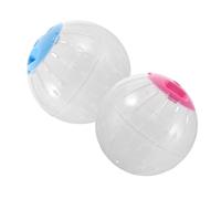 ROMISBABA 2pcs Transparent Hamster Exercise Balls for Small Pets Plastic Running Wheels with Quiet Technology Easy for Hamsters Chinchillas and Small Animals