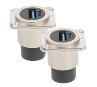 ROMISBABA 2pcs USB Panel Mount Coupler Data Extension Adapter Female to Female Socket for Desktop Laptop Media Player with Space-saving Fixed Installation