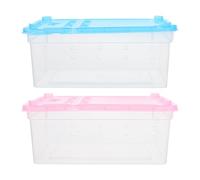 ROMISBABA 2pcs Ventilated Reptile Cage for Small Pets Transparent Vertical Habitat Terrarium Boxes with Air Vents Suitable for Lizards Frogs Turtles and Corn Snakes