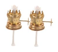 ROMISBABA 2pcs Vintage Metal Oil Lamp Base Regulator Retro Kerosene Lamp Accessory for DIY Wick Easy Installation Fitting for Home and Camping Use