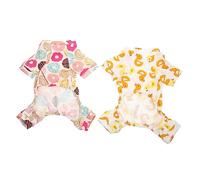 ROMISBABA 2pcs Warm Pet Pajamas for Dogs and Cats Soft and Cozy Household Pet Clothing for and Fall Includes Cute Donut and Designs Comfortable Fit for Indoor Use