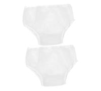 ROMISBABA 2pcs Washable Reusable EVA Diaper Covers for Adults Leakproof Pants with Elastic Waistband Protective Nappy Cover for Elderly Disabled and Bedridden Patients White