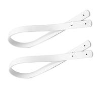 ROMISBABA 2pcs White Pu Leather Handbag Straps 60cm Long with Rivet Style Classic Tote Bag Replacement Straps for Women Chic and Fashion Wrist for DIY Bags