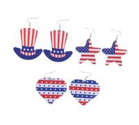ROMISBABA 3 Pairs Womens Independence Day Ear Studs American Flag Star Earrings Durable Comfortable Festive Jewelry for All Seasons