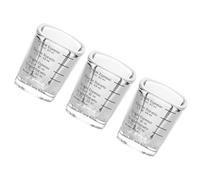 ROMISBABA 3 Pcs Espresso Storage Cups Measuring Cups 60ml Glass Cold and Hot Temperature Resistant Precise Measure for Milk Fruit Juice Home Use Drinking Coffee in The Morning Or Afternoon