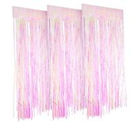 ROMISBABA 3 Pcs Iridescent Foil Fringe Curtains Rainbow Tassel Streamers Party Wall Door Decorations Colorful Backdrop for Birthday Wedding Indoor Festival