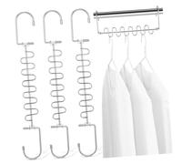 ROMISBABA 3 Pcs Multi Hook Clothes Hangers Space Saving Closet Organizer Iron Coat Hanger Hooks for Horizontal and Vertical Use Maximizing Storage and Drying