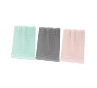 ROMISBABA 3 pcs Muslin Washcloths for Newborns Soft Breathable Cotton Towels in Gray Green Pink Multi Use Face Cloths for Wiping Sweat Drool Burping Gentle Sensitive Skin