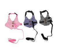 ROMISBABA 3 Sets Bunny Harness and Leash Kit Lightweight Breathable Pet Traction Vest Comfortable Durable Outdoor Suit for Rabbits for Weddings and Parties