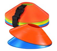 ROMISBABA 30 Pcs Agility Soccer Training Cones with Carry Bag Durable Multi Color Disc Markers for Football Basketball Practice Skill Development and Team Drills Equipment