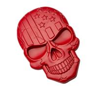 ROMISBABA 3d Car Emblem Sticker with Simulated Skull and Usa Flag Stars, Zinc Alloy Material, Self Adhesive, Lightweight Fashion Badge for Car Bonnet, Suitable for Indoor Outdoor Use