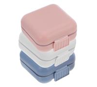 ROMISBABA 3pcs Airtight Travel Medication Organizer with Compartments Portable Weekly Pill Box with Flip Lid Moisture-Resistant Tablet Storage for Daily Vitamins and Medicine Planner