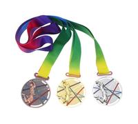 ROMISBABA 3pcs Basketball Medals for Neck Ribbon Gold Silver Bronze Alloy Award Medals for Sports Day Competitions S Winner Prizes and Basketball Tournament Recognition