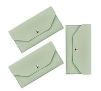 ROMISBABA 3pcs Coin Purse Slim Wallet Reusable Cash Envelope Wallet Money Holder for Women Pu Leather Change Purse Compact Cash Storage