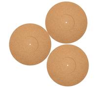 ROMISBABA 3pcs Cork Turntable Mat Recessed Slipmats for Vinyl Record Players Natural Anti-static Cork Platter Mats Reduce Noise and Improve Sound Quality Fits Standard Turntables
