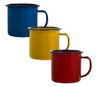 ROMISBABA 3pcs Enamel Cups Set Vintage Style Handheld Tea Mugs with Smooth Rim Sturdy Use for Home Drinking
