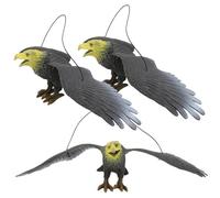 ROMISBABA 3pcs Hanging Plastic Eagle Ornaments for Outdoor Yard and Living Room Decor, Sturdy Eagle Look Hanging Decorations That Are Not Easy to Break Or Fade