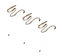 ROMISBABA 3Pcs Interactive Cat Teaser Wand with Bell and Leopard Ribbon Indoor Play Stimulates Curiosity and Energy Fun Pet for Cats and Kittens