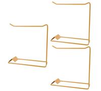 ROMISBABA 3pcs Iron Nail Color Chart Rack in Golden with Card Slot Structure for Nail Art Supplies Easy Swapping and Securely Samples Salons and Professional Settings