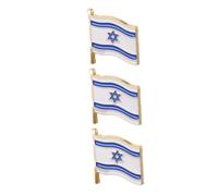 ROMISBABA 3pcs Israel Flag Lapel Pins Brooches Independence Day Breastpin Party Decorations for Clothes Accessories Craft