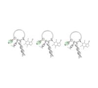 ROMISBABA 3pcs Microscope Keychain Charm for Biology and Chemistry Enthusiasts Unique Science Pendant for Students and Teachers Fun and Creative Backpack Accessory