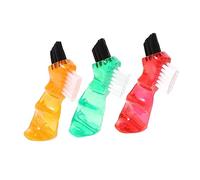 ROMISBABA 3Pcs Mini Denture Cleaning Brush Small Double-Sided Practical Oral Care for Personal Home Use Portable Brushes in Red Orange Green