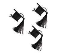 ROMISBABA 3pcs Mini Graduation Hat Hair Clips Black Felt Doctoral Hairpins with Tassel Graduation Gifts for Adults and Decoration