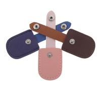 ROMISBABA 3Pcs Nail Clipper Cuticle Protector Covers Set PU Nail Nipper Sleeve for Manicure Pedicure Deep Brown Light Pink Dark Blue Tool Accessories