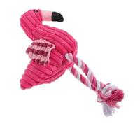 ROMISBABA 3pcs Natural Dog Chew Toy Squeaky Flamingo Rope Toy Interactive for Puppy and