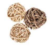 ROMISBABA 3pcs Natural Rattan Ball Chew for Small Pets Natural Grass Molar Chew Balls for Rabbits Chinchillas Guinea Pigs Hamsters Easy to Grip Small Animal Play to Prevent Destructive