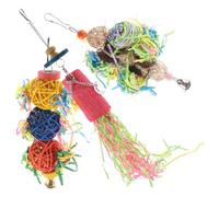 ROMISBABA 3pcs Parrot Chewing Hanging Bird Cage Shredding Accessories for Budgies Conures Cockatiels Promotes Physical Activity and Emotional Engagement Safe Reusable Cage Ornaments