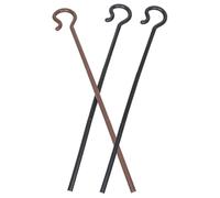ROMISBABA 3Pcs Plastic Shepherds Cane Costume Walking Stick Props for Stage Performance and Party Decoration, Includes 2 Black and 1 Brown, Lightweight Cosplay Staff for Outdoor Nativity and