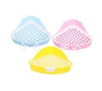 ROMISBABA 3pcs Rabbit Triangle Litter Box Durable Corner Toilet Trainer for Small Pets Includes for Rabbits Hamsters and Guinea Pigs