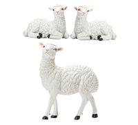 ROMISBABA 3pcs Resin Mini Sheep Figurines Cute Decorative Lamb Statues for Home Garden Office Whimsical Animal Crafts for Birthday Wedding Party Gifts