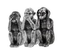ROMISBABA 3pcs Resin Monkey Figurines Artistic See No Evil Statue Home Decor for Living Office Shelf Detailed Animal Resin Ornaments